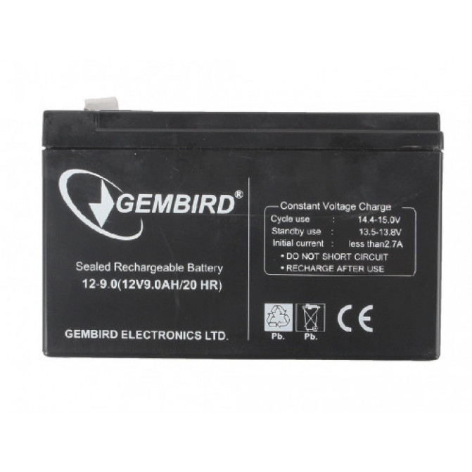 Аккумулятор для резервного питания Gembird 12V 9AH