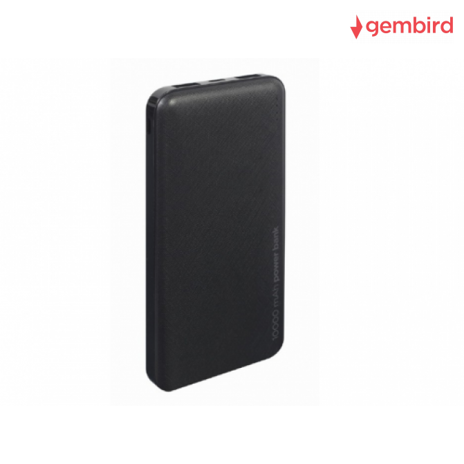 Powerrbank 10000mAh Gembird PB10-02, LED battery status indicator, 2 x USB-AF, 5.0 V DC, 2.4 A, 12.0 W