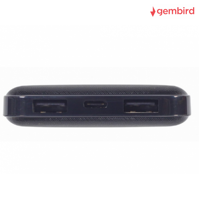 Powerrbank 10000mAh Gembird PB10-02, LED battery status indicator, 2 x USB-AF, 5.0 V DC, 2.4 A, 12.0 W