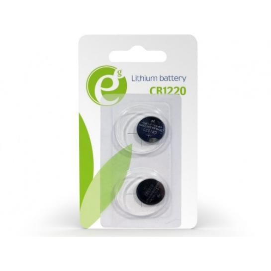 Baterii Gembird Button cell CR1220, 2pcs, High performance and long lifetime