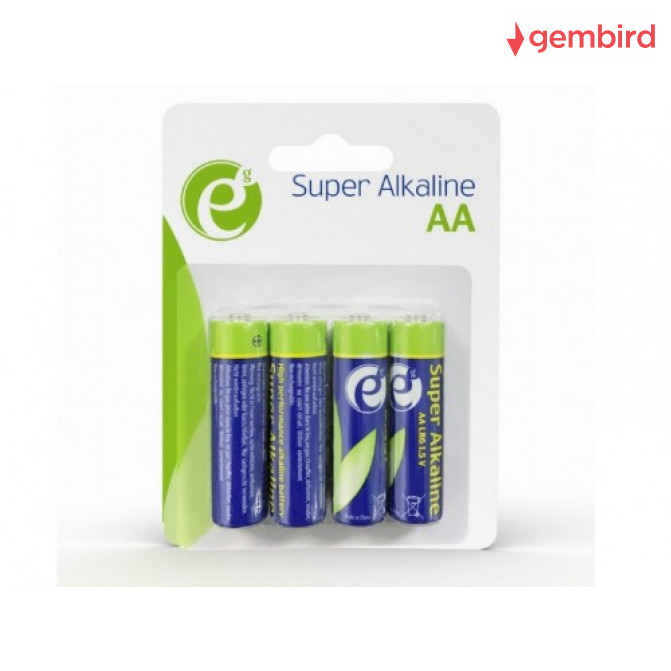 Батарейки Gembird Alcaline Battery AA, 4pcs, Blister pack