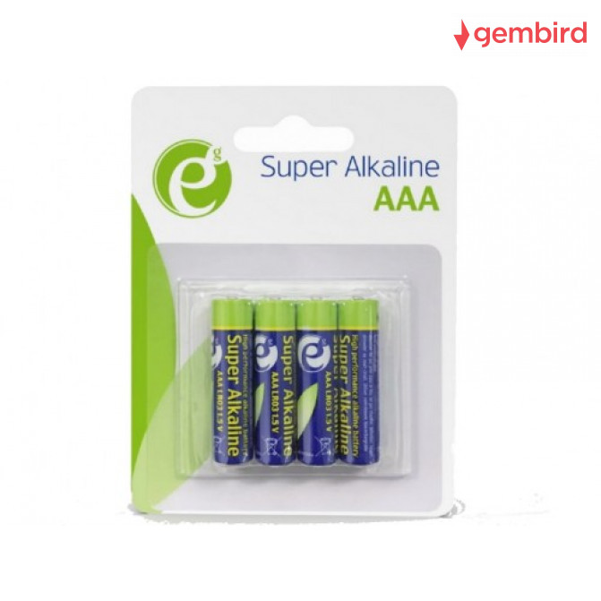 Батарейки Gembird Alcaline AAA, 4pcs, Blister