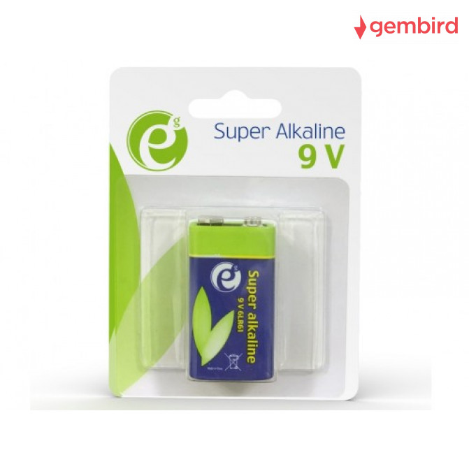 Baterii Gembird Alcaline 9V 6LR61 1pcs, 500mA , High performance and long lifetime