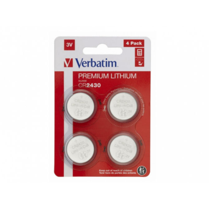 Батарейки Verbatim CR2430 Lithium 3V 4pcs