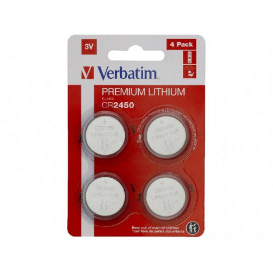 Батарейки Verbatim Lithium Battery CR2450 3V, 4 Pack