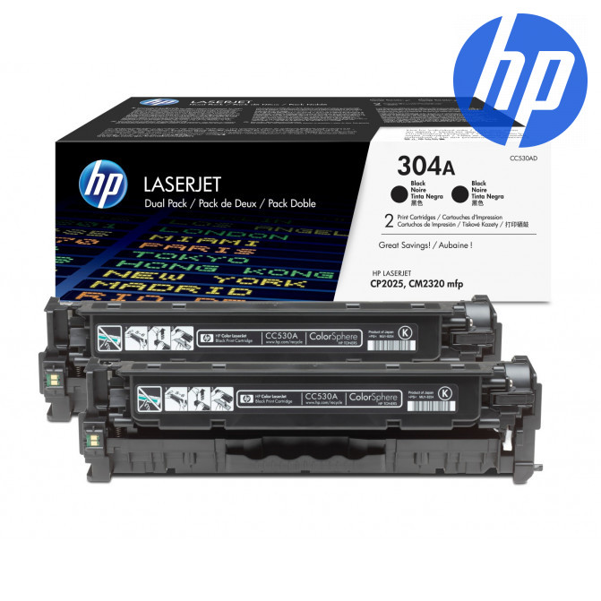 Картридж лазерный HP 304A Dual Pack (CC530AD) Black Original