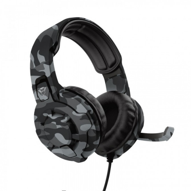 Наушники Trust GXT 411K, игровые с микрофоном и регулятором громкости, Black Camo