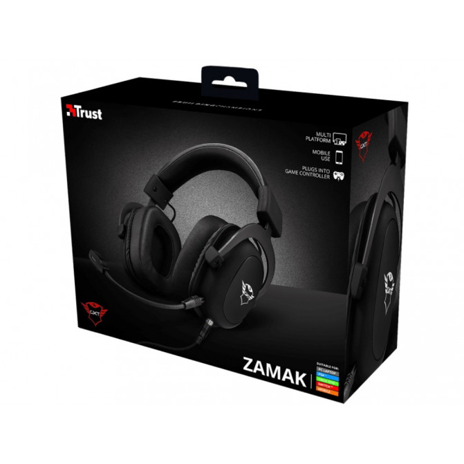 Наушники Trust GXT 414 Zamak Premium Multiplatform, игровые с микрофоном, Black