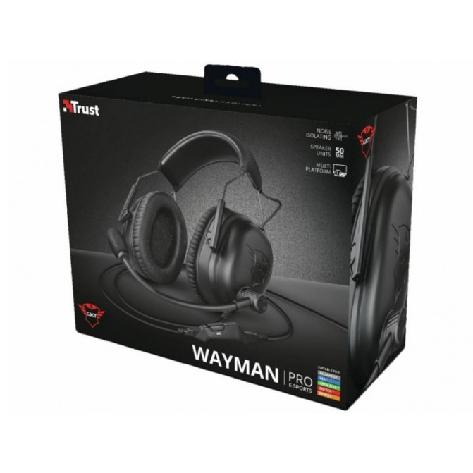 Наушники Trust GXT 444 Wayman Pro, игровые с микрофоном, Black