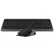 Tastatura + Mouse A4Tech F1010, Laser Engraving, Splash Proof, 1600 dpi, 4 buttons, Black/Grey, USB