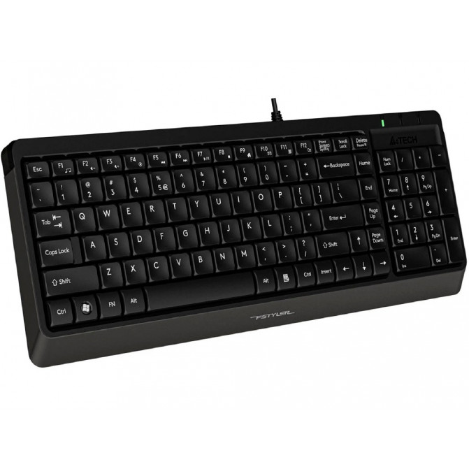 Tastatura + Mouse A4Tech F1512, Laser Engraving, Splash Proof, 1200 dpi, 3 buttons, Black, USB