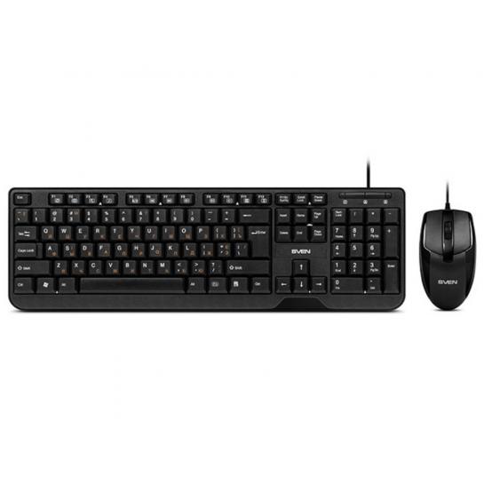 Клавиатура + Мышь SVEN KB-S330C, Fullsize layout, Splash proof, Fn key, Black, USB