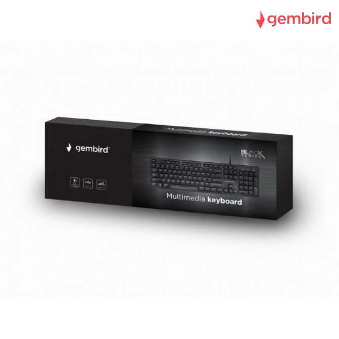 Tastatura Gembird KB-MCH-03, Slimline, Silent, Fn key, chocolate type keys, Black, USB