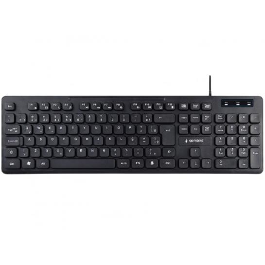 Tastatura Gembird KB-MCH-04, Slimline, Silent, 12 FN keys, Chocolate type, Black, USB