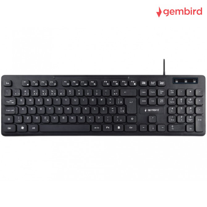 Клавиатура Gembird KB-MCH-04, Slimline, Silent, 12 FN keys, Chocolate type, Black, USB