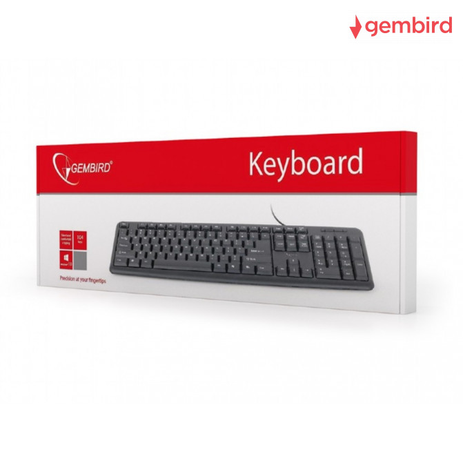 Клавиатура Gembird KB-U-103-RU, Standard, Full size, Silent, Black, USB