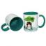 Cană pentru sublimare albă cu interior și mâner Green 11oz Mango 4001