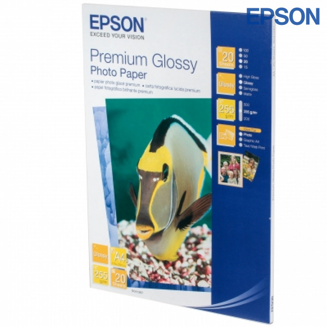 Hârtie foto A4 255gr Lucioasă Premium 20 foi Epson C13S041287