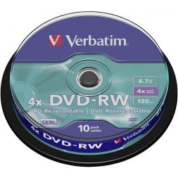 DVD-RW 4.7GB, 4x, 10 Cake, Verbatim