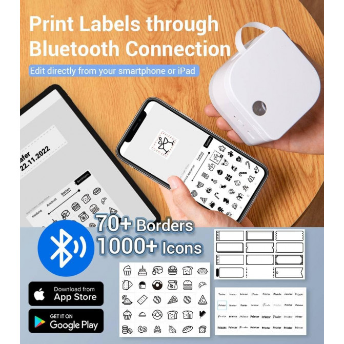 Принтер этикеток AIMO P12 PRO  Bluetooth+Type-C
