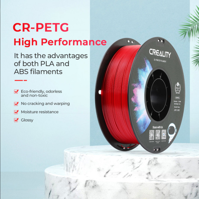 Филамент PETG White, Creality, CR-PETG, 1кг (без катушки) для 3D-принтера