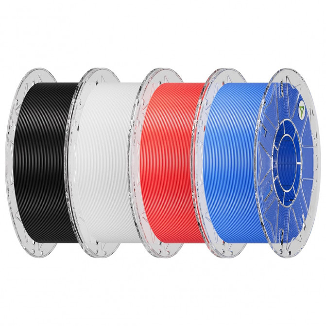 Filament pentru imprimanta 3D Creality, Hyper PLA RFID, set: Black + White + Red + Blue, 1.75 мм, 4кг