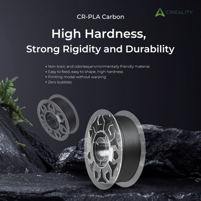 Filament PLA Carbon Black, Creality, CR-Carbon, 1kg pentru imprimanta 3D