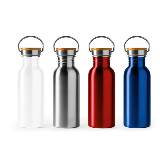 Bidon pentru sublimare BOINA  4039 din oțel inoxidabil 304 și bambus 650ml. gri