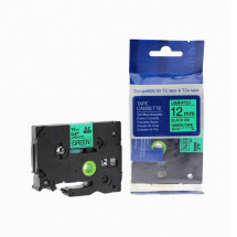 Cartuş Label Brother TZc-731/TZe-731/AZe-731/E1000 PRO Black/Green 12mm*8m AIMO