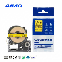 Картридж с лентой Label Epson LK-4YBP/LC-4YBW/LA-4YBP(SC12YW/AC12YW) Laminated Black/Yellow12mm*8m AIMO