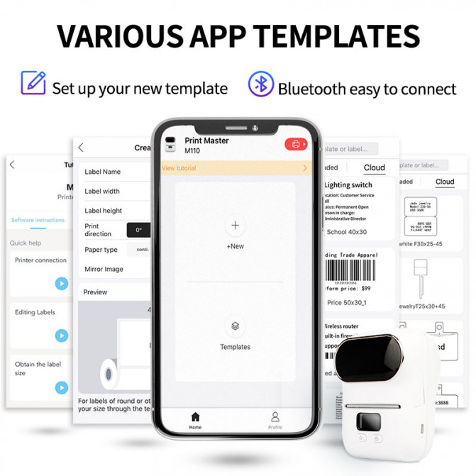 Принтер этикеток AIMO M110  Bluetooth+Type-C