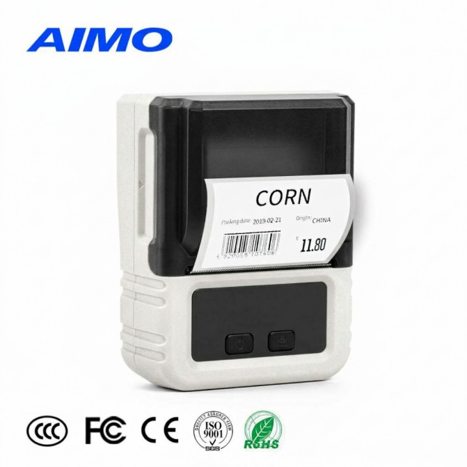 Принтер этикеток (Portable label Printer) AIMO M120  Bluetooth+Type-C White