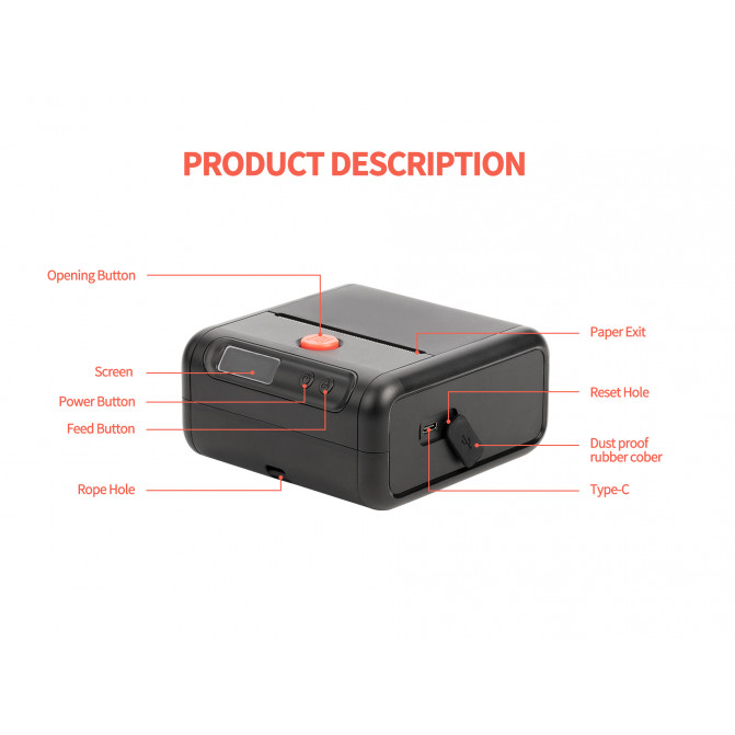 Принтер этикеток AIMO M200  Bluetooth+Type-C