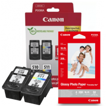 Set cartușe Original Canon PG-510/Cl-511 TwinPack+Photo Paper Value Pack 2970B017