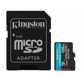 Карта памяти 128GB microSD Class10 UHS-I U3 (V30) Kingston Canvas Cangas Go Plus, Ultimate, Read: 170Mb/s, Write: 90Mb/s