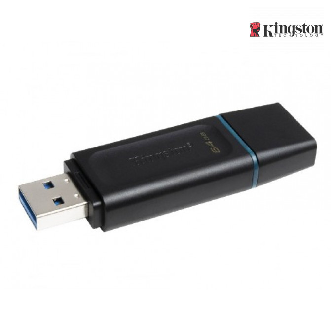 USB Флэш 64GB USB3.2  Kingston DataTraveler Exodia M Black/Blue (Read 100 MByte/s, Write 12 MByte/s)
