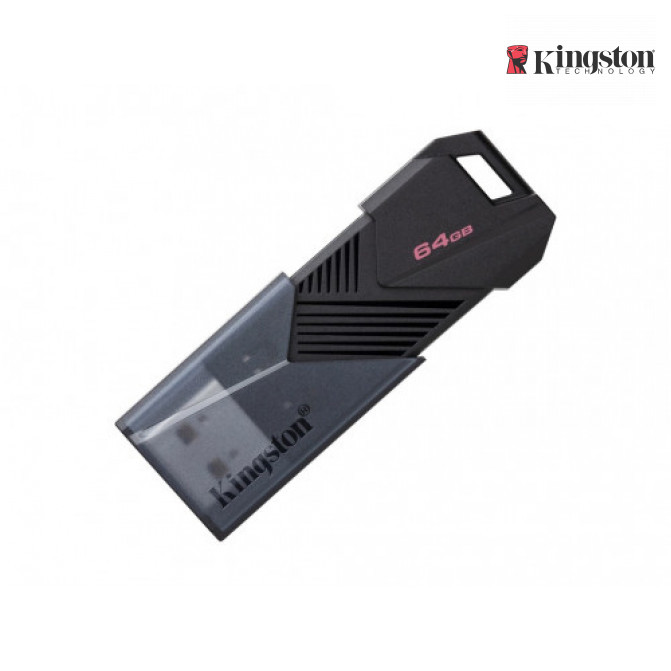 USB Флэш 64GB USB3.2  Kingston DataTraveler Exodia Onyx Black, Moving cap design, Sleek matte black casing