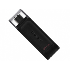 USB Flash 64GB USB-С 3.2  Kingston DataTraveler 70 USB-C 32GB, USB 3.2, USB-C, (Read 80 MByte/s, Write 20 MByte/s)