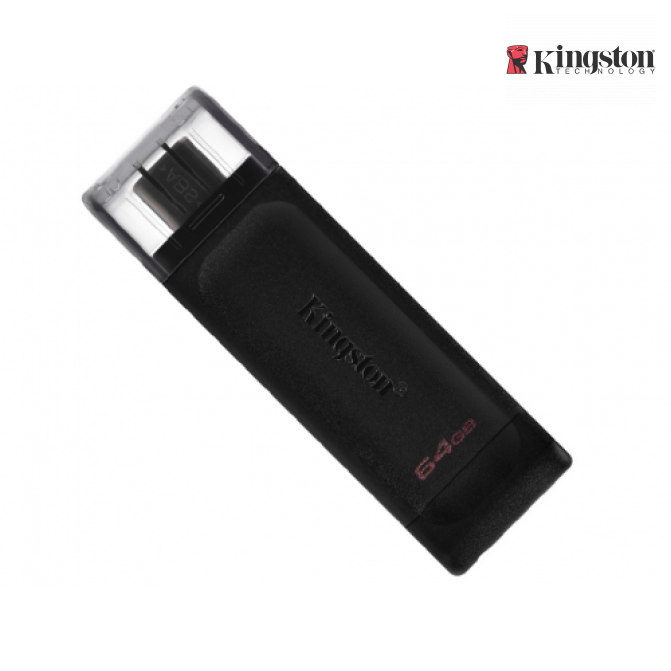 USB Флэш 64GB USB-С 3.2  Kingston DataTraveler 70 USB-C 32GB, USB 3.2, USB-C, (Read 80 MByte/s, Write 20 MByte/s)