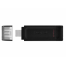 USB Флэш 64GB USB-С 3.2  Kingston DataTraveler 70 USB-C 32GB, USB 3.2, USB-C, (Read 80 MByte/s, Write 20 MByte/s)