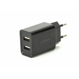 USB Încărcător Universal USB Charger - Gembird EG-U2C2A-03-BK, 2-port universal USB charger, 2.1 A, Black