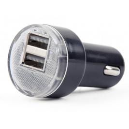 Автомобильное зарядное устройство EnerGenie EG-U2C2A-CAR-02, 2-port USB car charger, 2.1 A, black