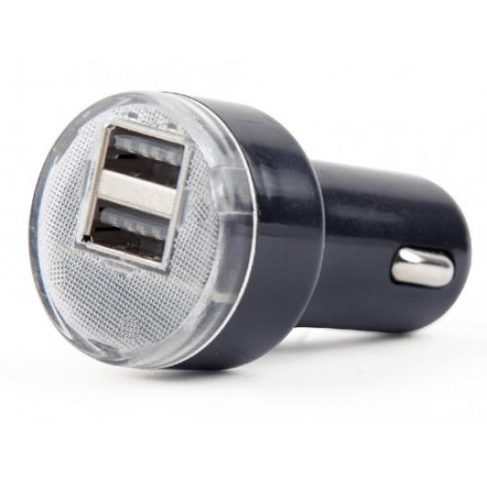 Автомобильное зарядное устройство EnerGenie EG-U2C2A-CAR-02, 2-port USB car charger, 2.1 A, black
