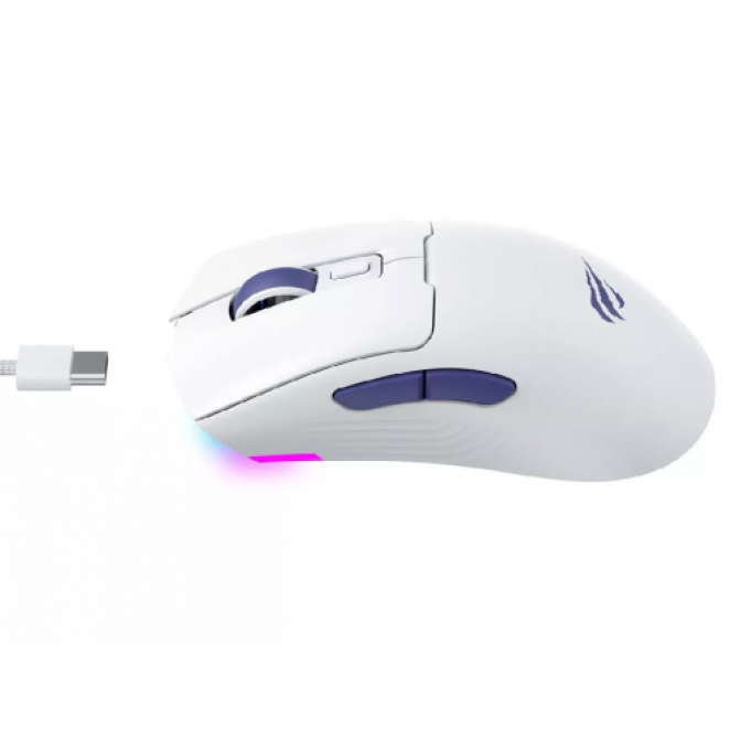 Mouse Gaming Wireless Havit MS966WB, Cu fir/Fără fir, Alb