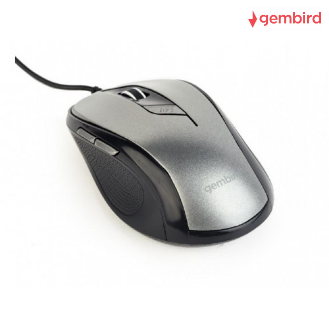 Mouse Gembird MUS-6B-01-BG, Cu fir, Negru - Gri