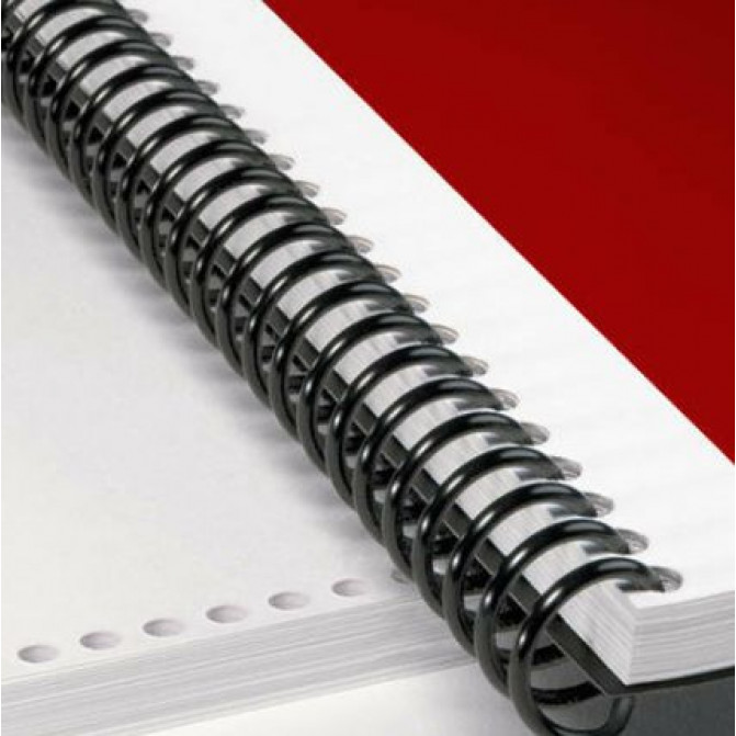 Arc din plastic spiralate pentru îndosariere Qsmile SCB11.1BH d=11.1mm 100 buc Black