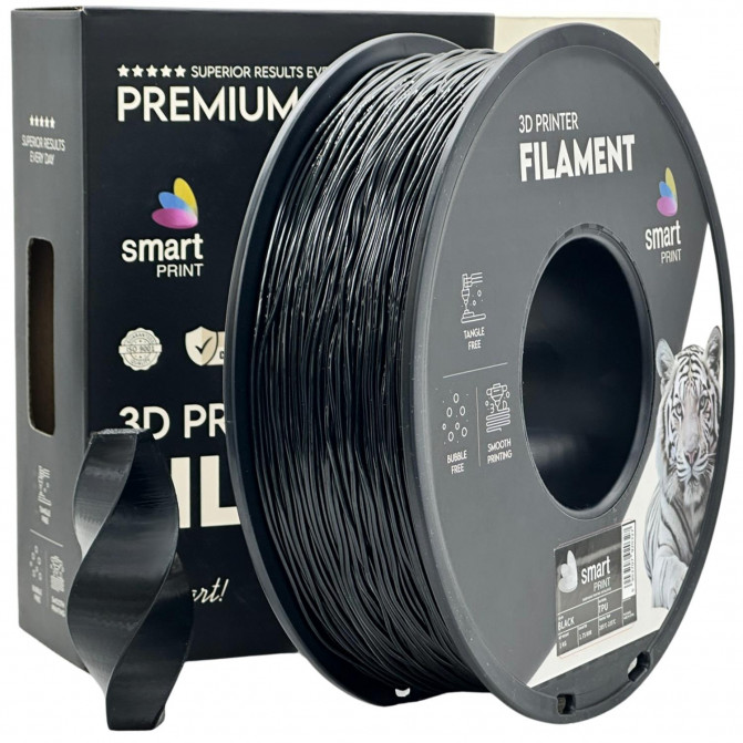 Filament pentru imprimanta 3D Smart Print FG-S118-E1, TPU, Black, 1.75 мм, 1кг