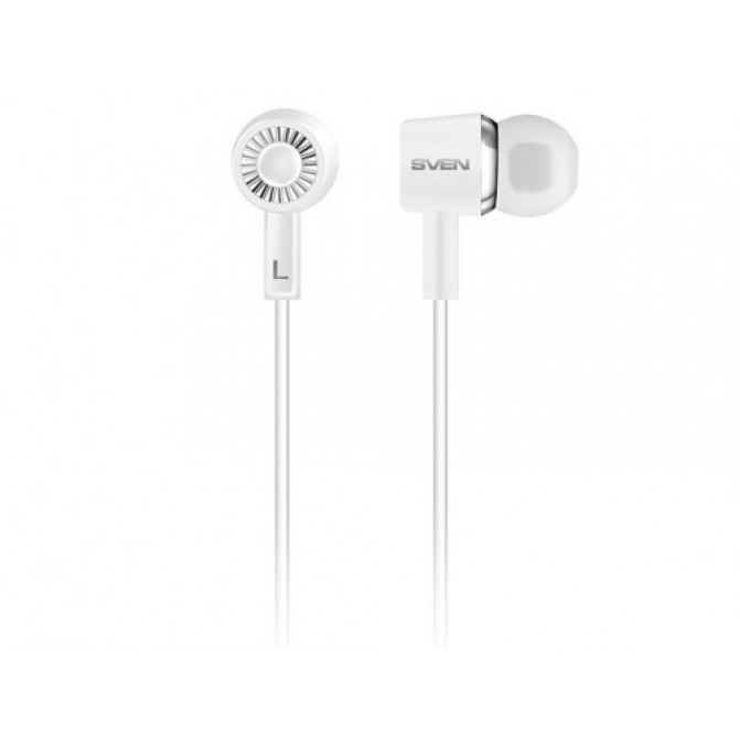 Наушники SVEN E-110 White, 3pin 3.5mm mini-jack, cable 1.2m