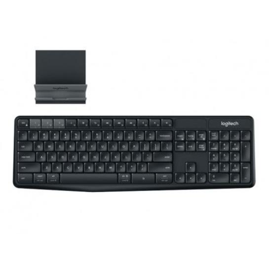 Tastatura + Mouse Wireless Logitech K375s Multi-Device, Full-size, FN key, Bluetooth/2.4Ghz, 2xAAA, Graphite