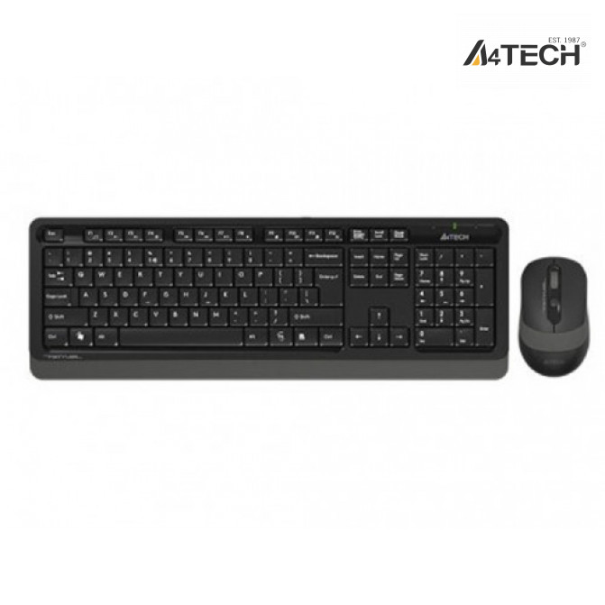 Клавиатура + Мышь Wireless A4Tech FG1010S, Fn Keys, Splash Proof, Silent Mouse, 1xAA/1xAA, Grey